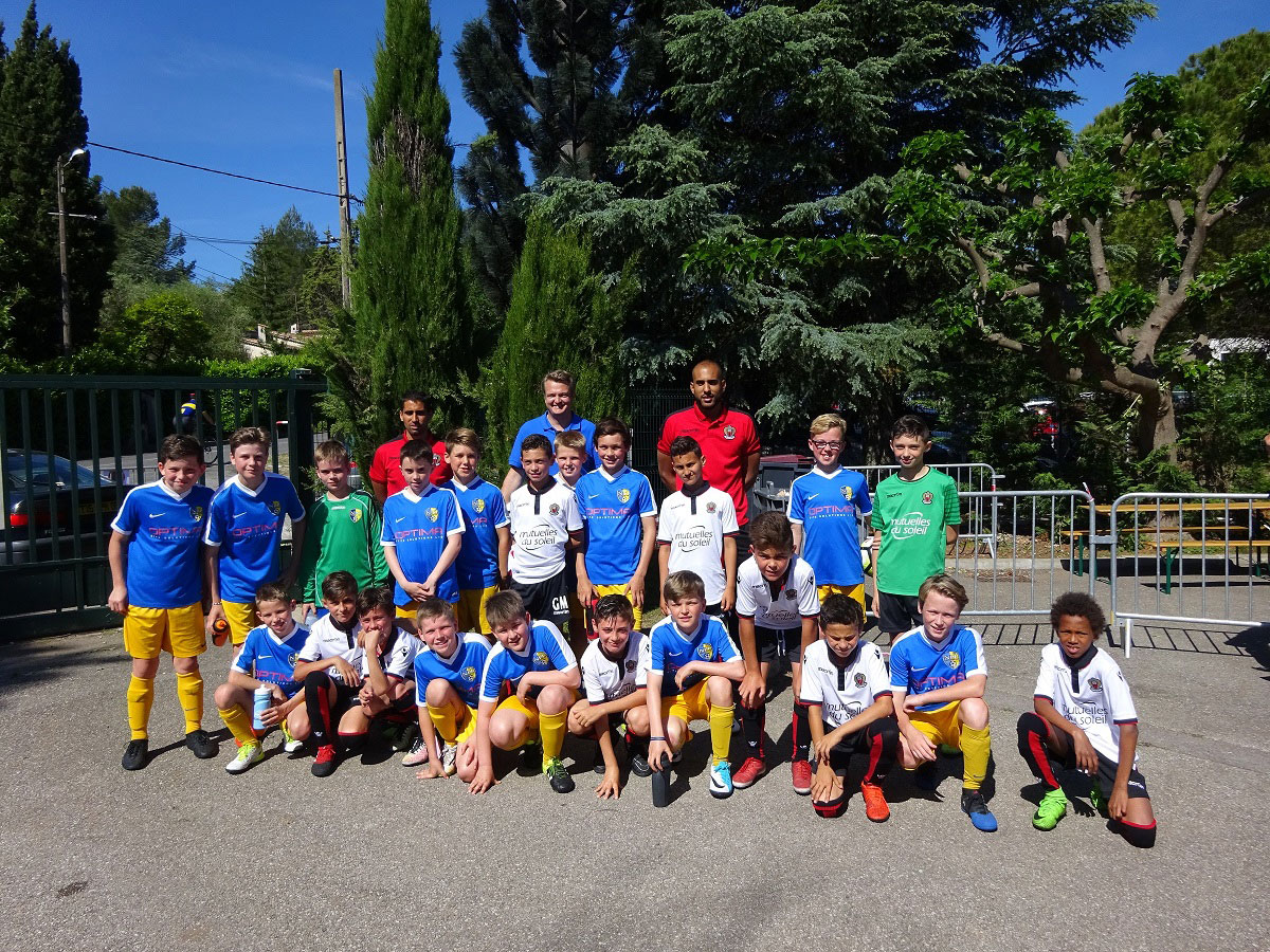Local youth football team on tour in France